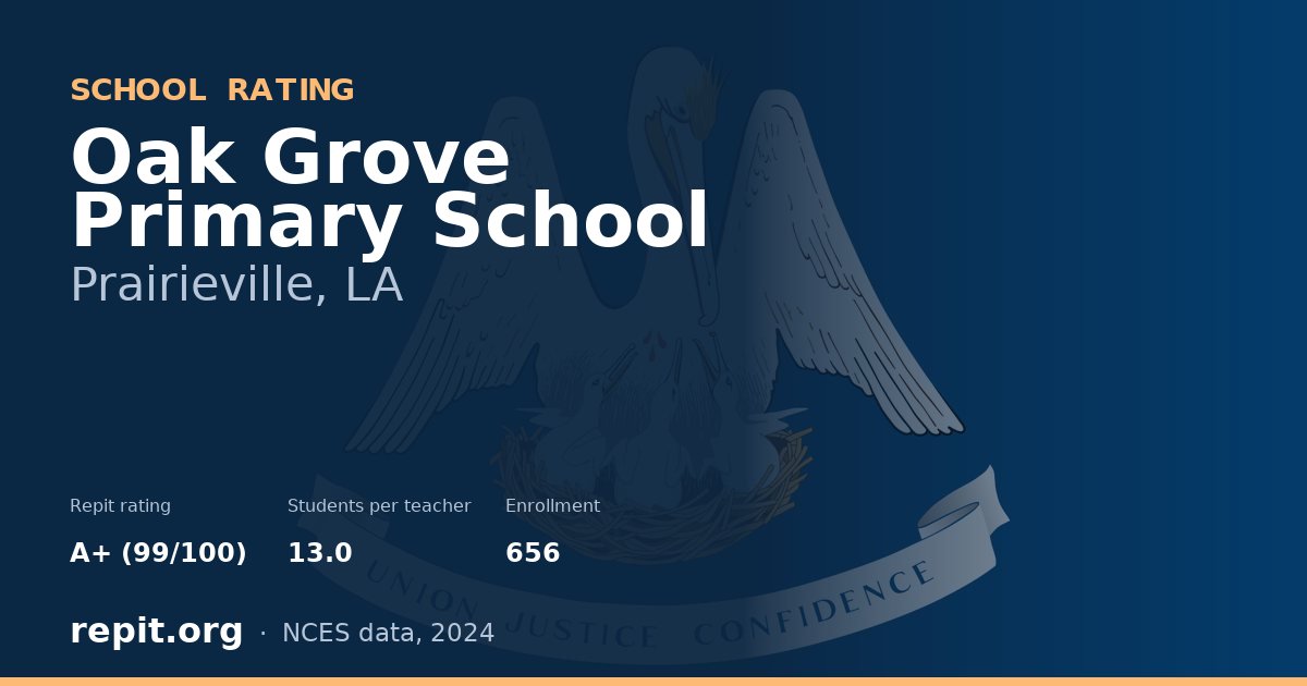 Oak Grove Primary School, Prairieville, LA — Repit school rating A+ (99/100)