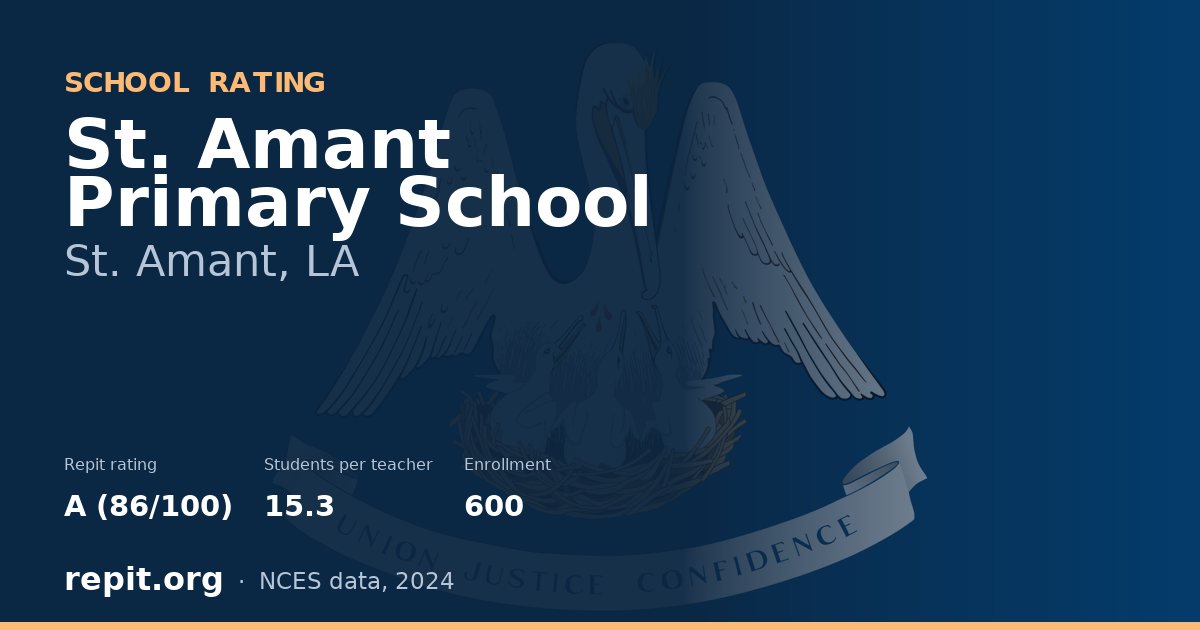 St. Amant Primary School, St. Amant, LA — Repit school rating A (86/100)