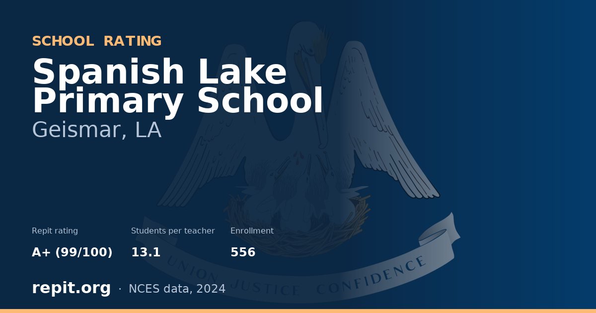 Spanish Lake Primary School, Geismar, LA — Repit school rating A+ (99/100)