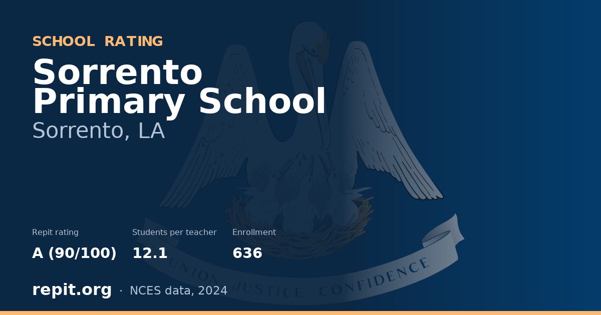Sorrento Primary School, Sorrento, LA — Repit school rating A (90/100)