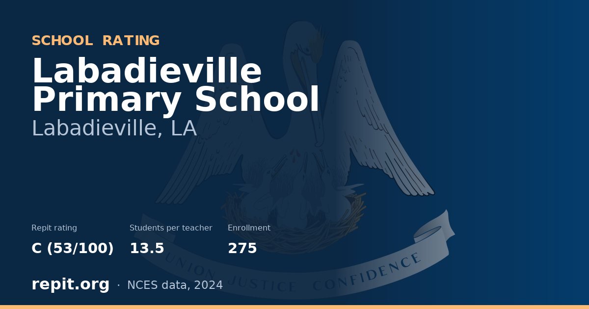 Labadieville Primary School, Labadieville, LA — Repit school rating C (53/100)