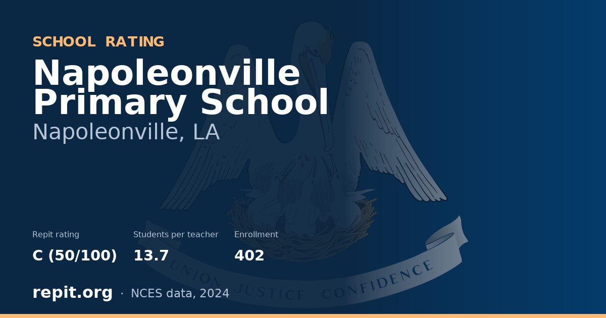 Napoleonville Primary School, Napoleonville, LA — Repit school rating C (50/100)