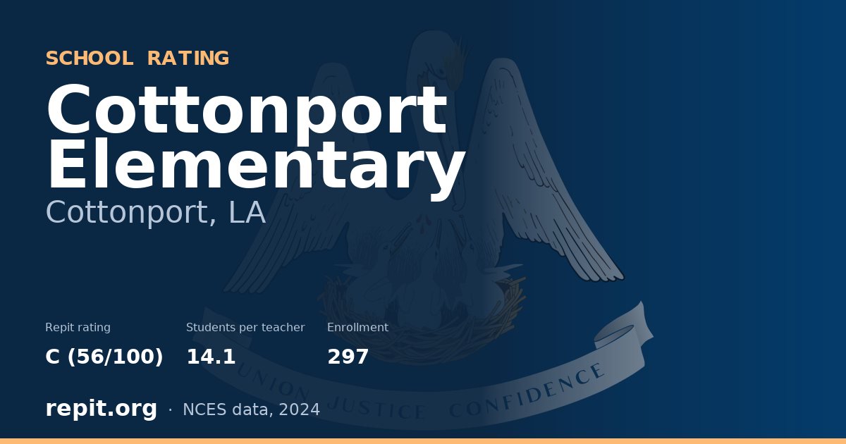 Cottonport Elementary, Cottonport, LA — Repit school rating C (56/100)