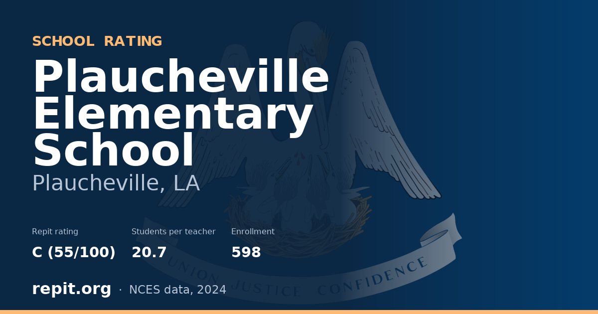 Plaucheville Elementary School, Plaucheville, LA — Repit school rating C (55/100)