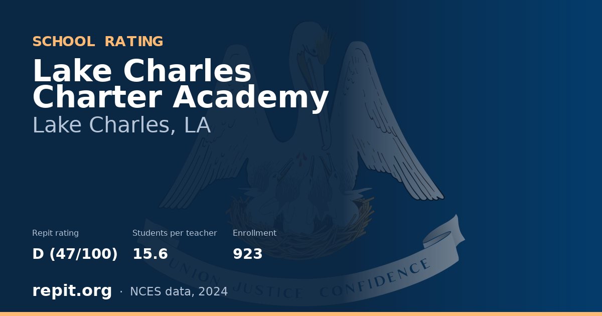 Lake Charles Charter Academy, Lake Charles, LA — Repit school rating D (47/100)