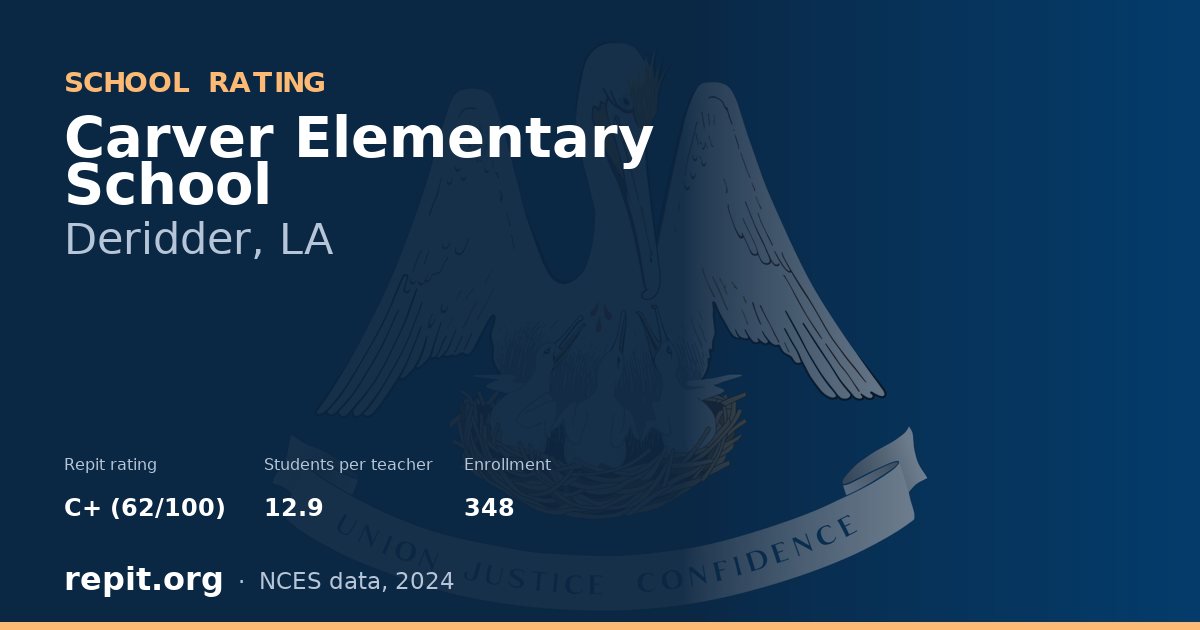 Carver Elementary School, Deridder, LA — Repit school rating C+ (62/100)