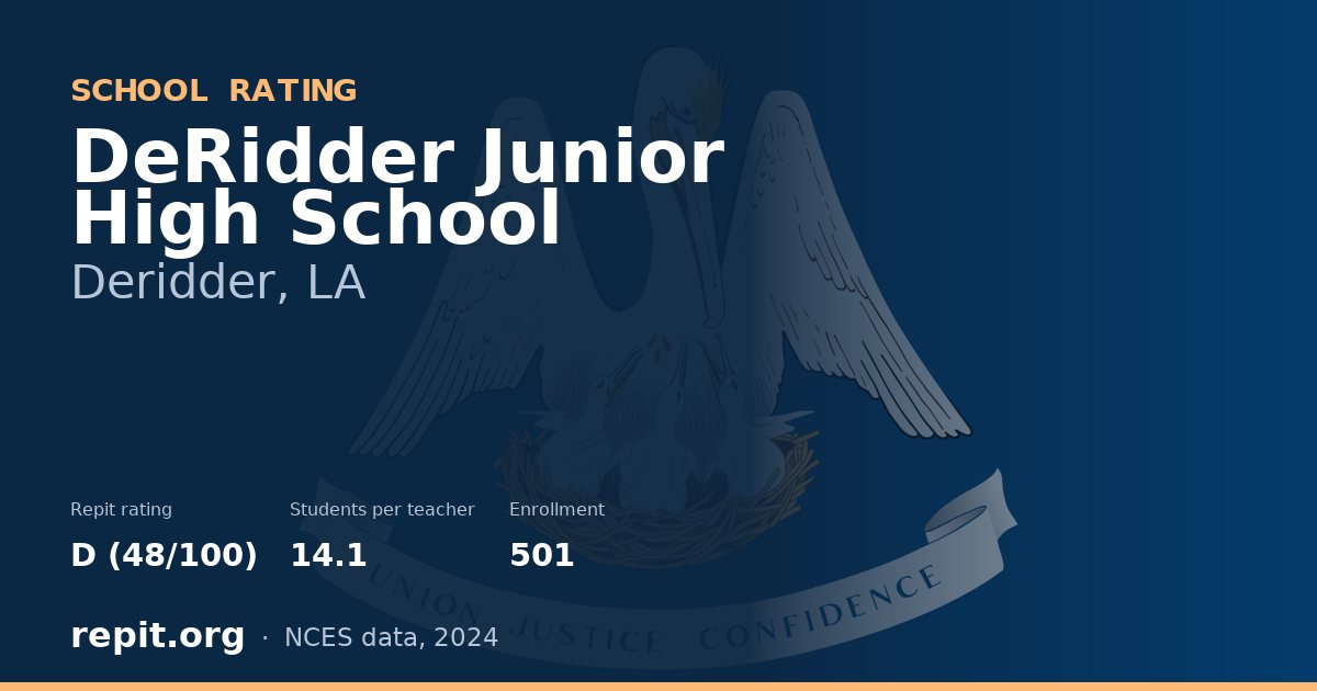 DeRidder Junior High School, Deridder, LA — Repit school rating D (48/100)
