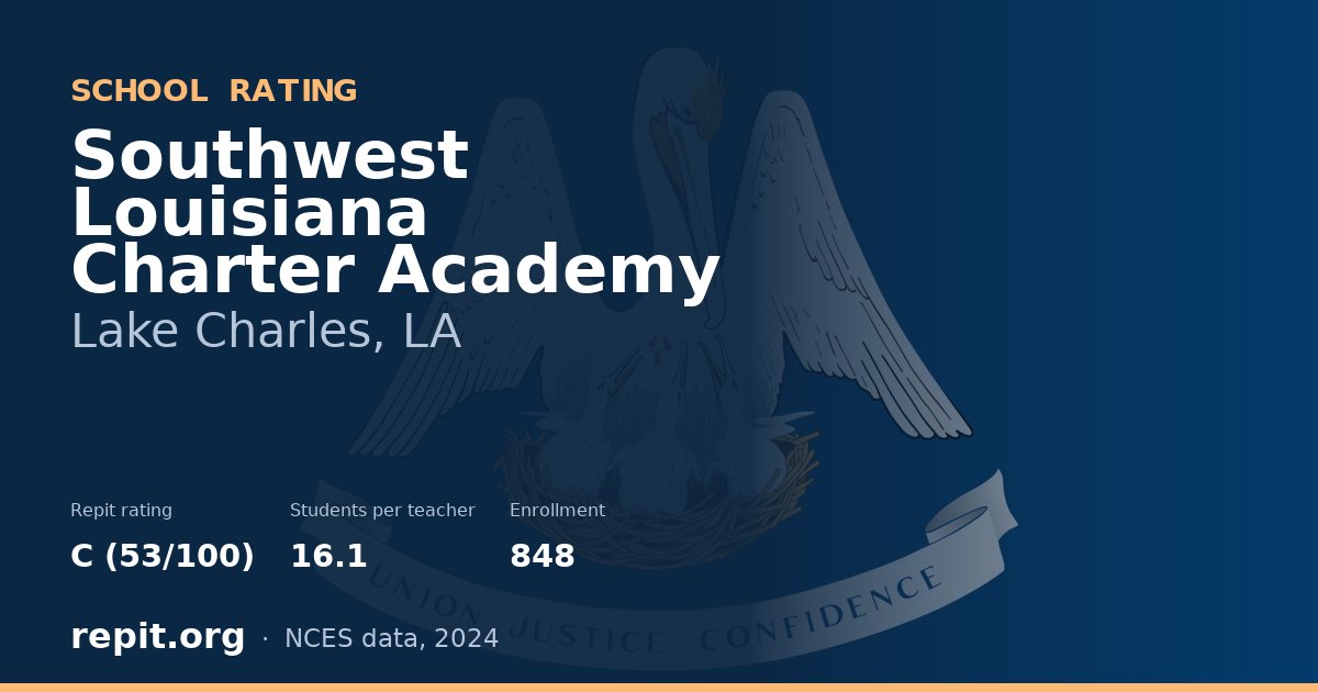 Southwest Louisiana Charter Academy, Lake Charles, LA — Repit school rating C (53/100)