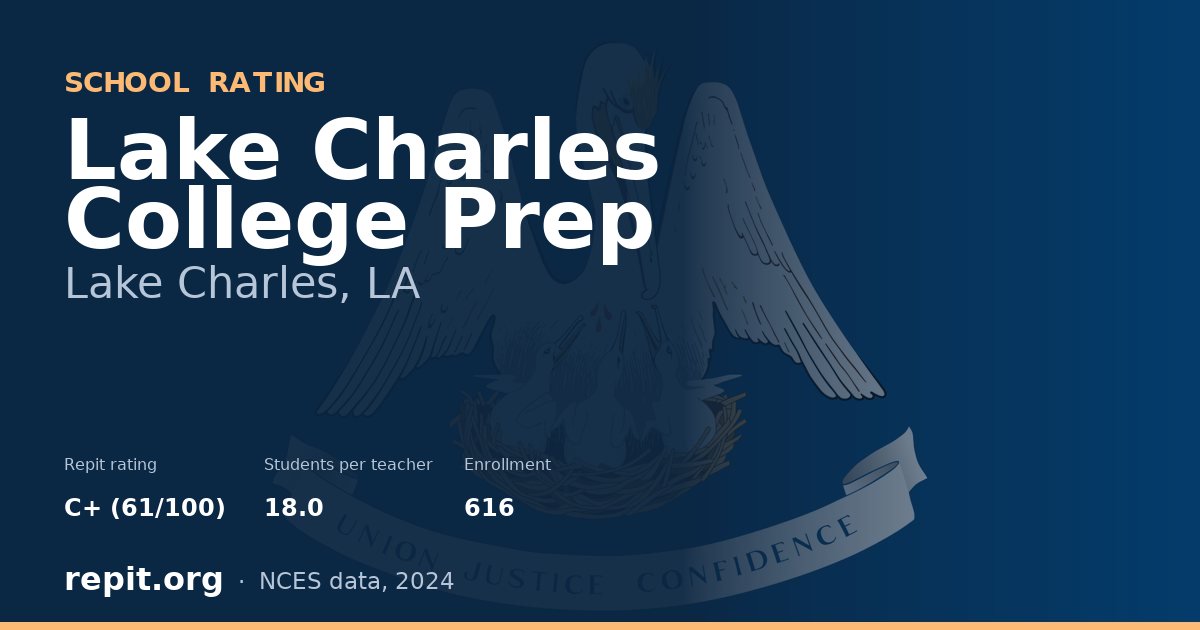 Lake Charles College Prep, Lake Charles, LA — Repit school rating C+ (61/100)