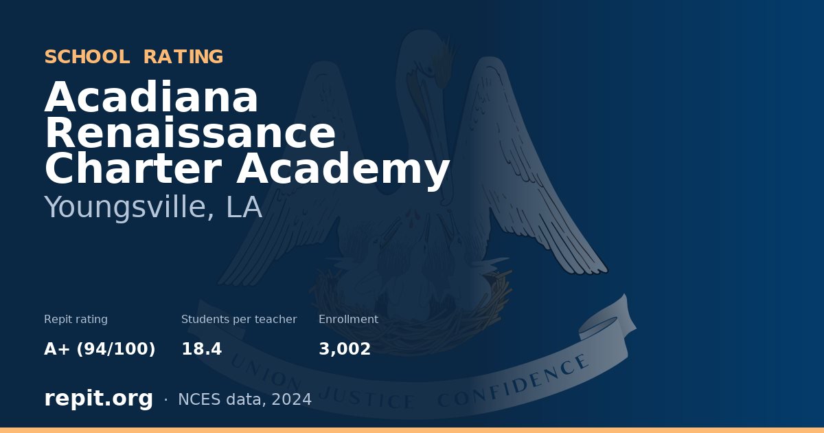 Acadiana Renaissance Charter Academy, Youngsville, LA — Repit school rating A+ (94/100)