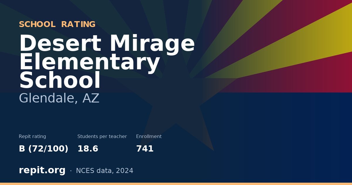 Desert Mirage Elementary School, Glendale, AZ — Repit school rating B (72/100)