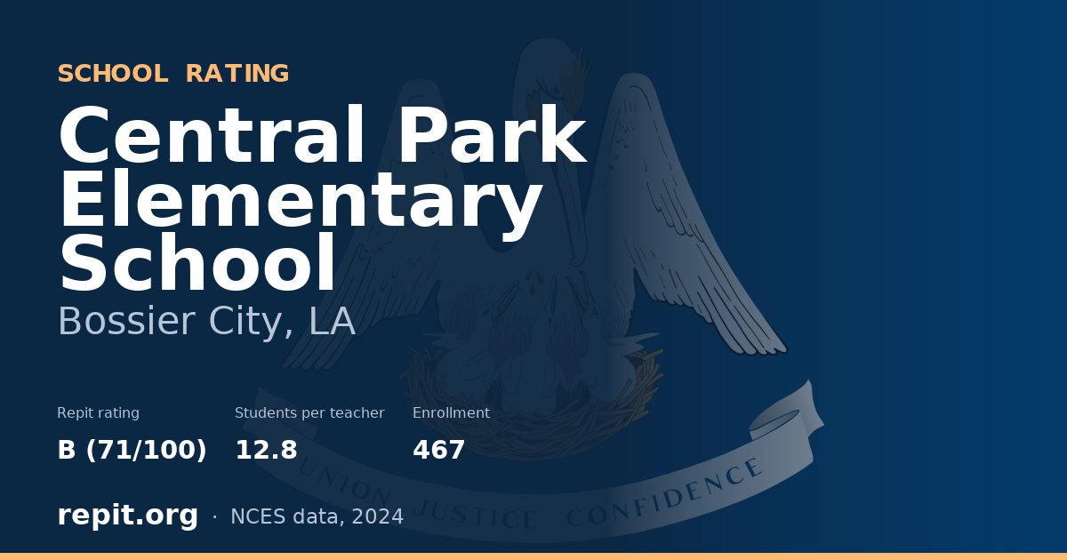 Central Park Elementary School, Bossier City, LA — Repit school rating B (71/100)