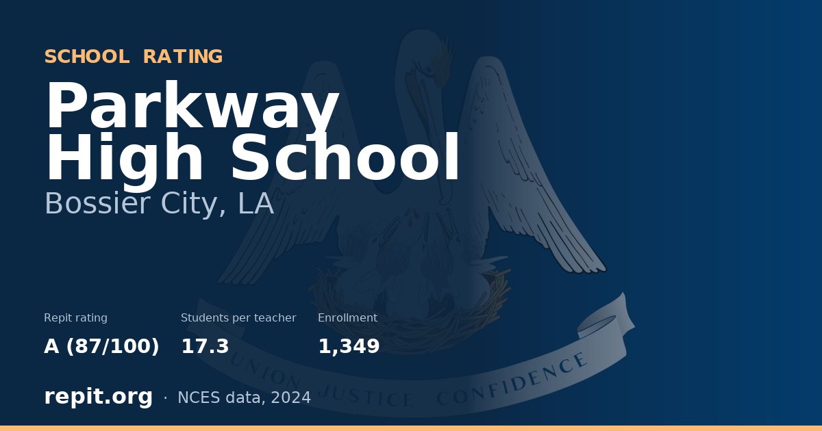 Parkway High School, Bossier City, LA — Repit school rating A (87/100)