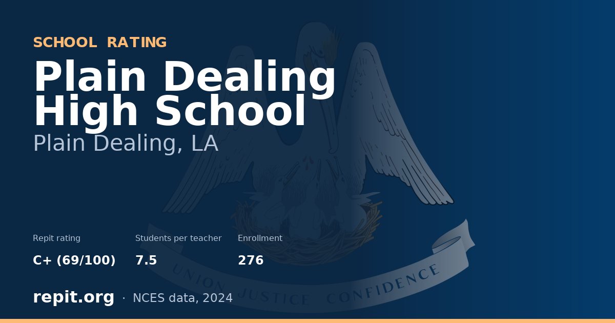 Plain Dealing High School, Plain Dealing, LA — Repit school rating C+ (69/100)