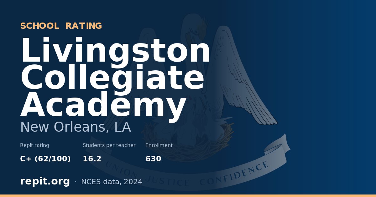 Livingston Collegiate Academy, New Orleans, LA — Repit school rating C+ (62/100)