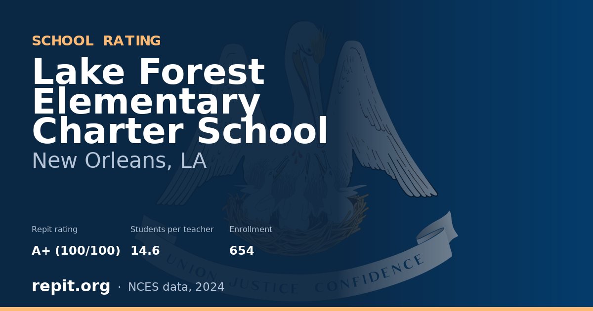 Lake Forest Elementary Charter School, New Orleans, LA — Repit school rating A+ (100/100)