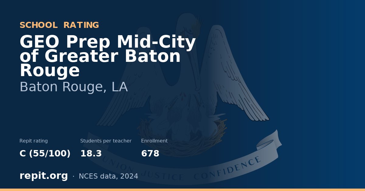 GEO Prep Mid-City of Greater Baton Rouge, Baton Rouge, LA — Repit school rating C (55/100)