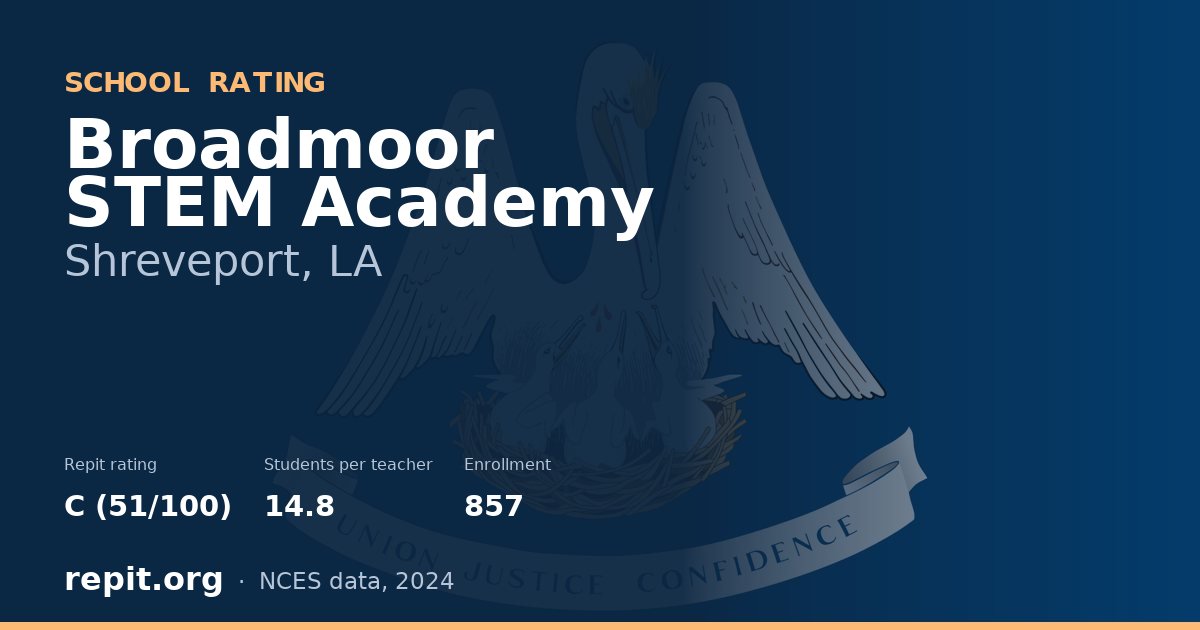 Broadmoor STEM Academy, Shreveport, LA — Repit school rating C (51/100)