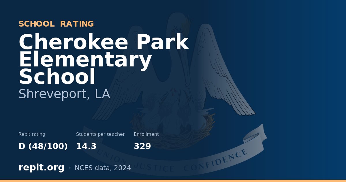 Cherokee Park Elementary School, Shreveport, LA — Repit school rating D (48/100)