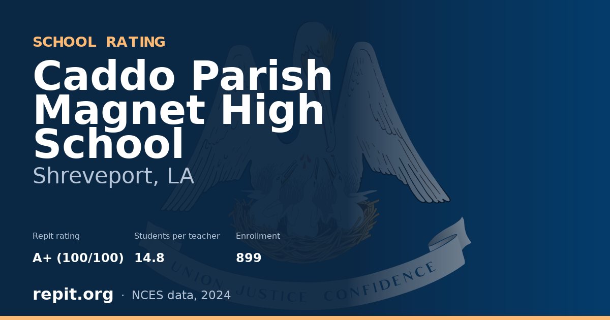 Caddo Parish Magnet High School, Shreveport, LA — Repit school rating A+ (100/100)