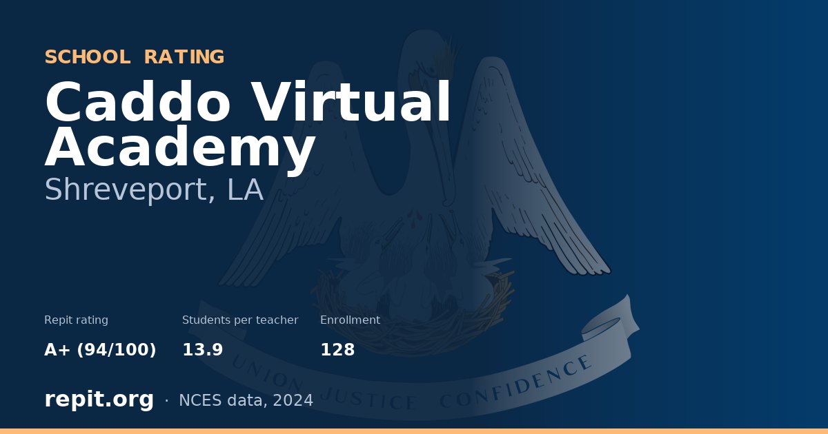Caddo Virtual Academy, Shreveport, LA — Repit school rating A+ (94/100)