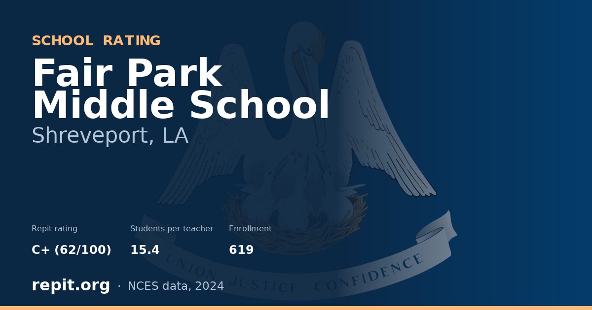Fair Park Middle School, Shreveport, LA — Repit school rating C+ (62/100)