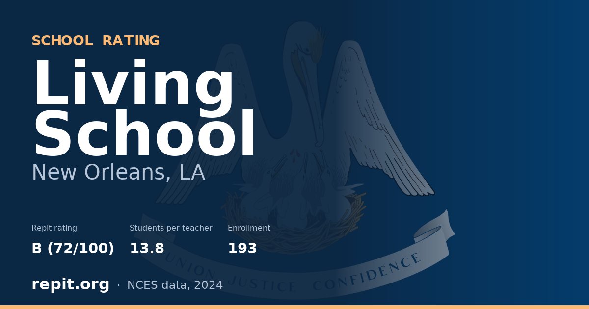 Living School, New Orleans, LA — Repit school rating B (72/100)