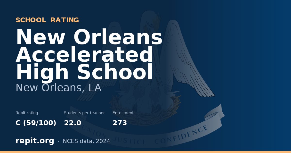 New Orleans Accelerated High School, New Orleans, LA — Repit school rating C (59/100)