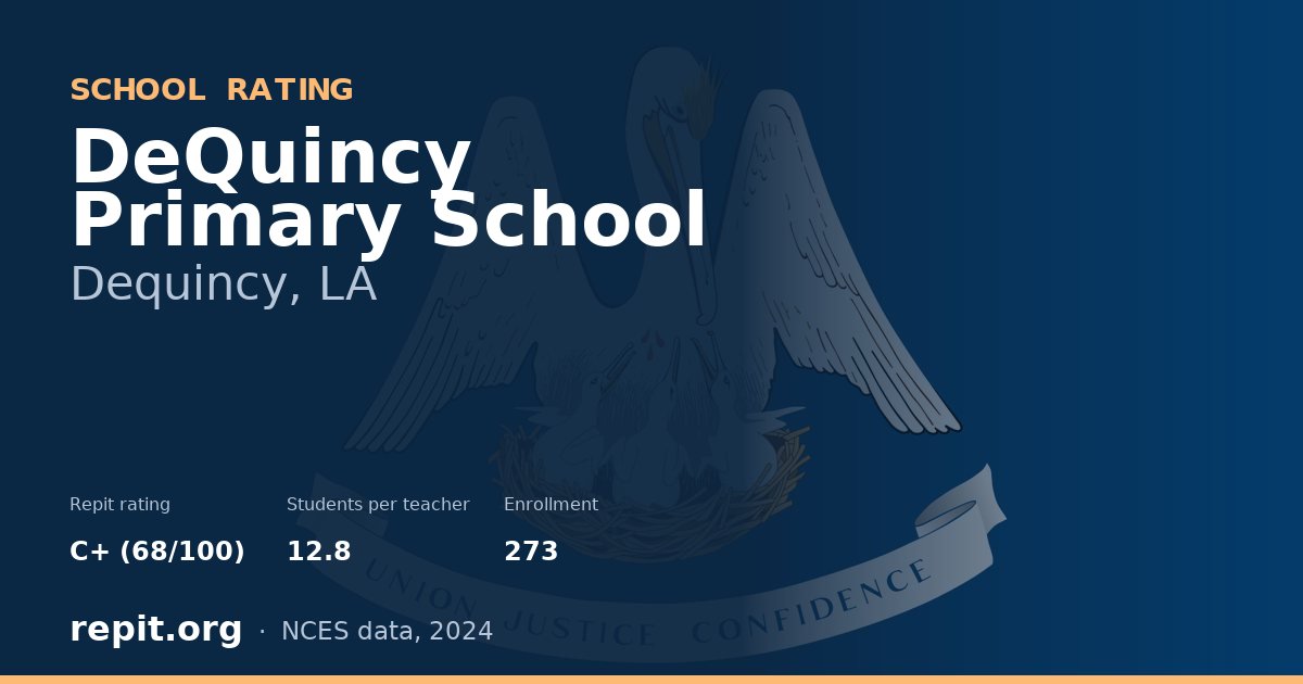 DeQuincy Primary School, Dequincy, LA — Repit school rating C+ (68/100)
