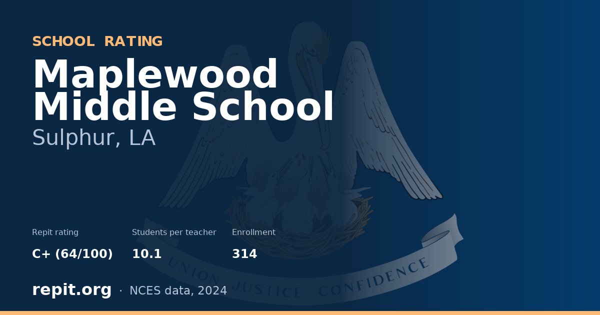 Maplewood Middle School, Sulphur, LA — Repit school rating C+ (64/100)
