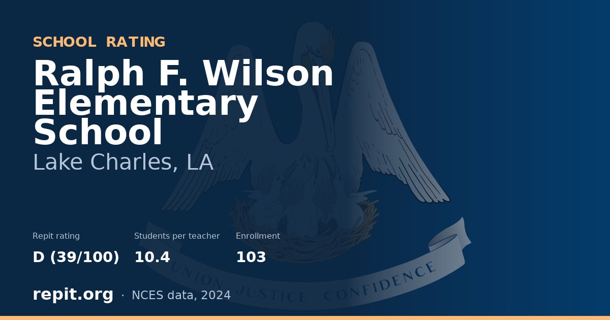 Ralph F. Wilson Elementary School, Lake Charles, LA — Repit school rating D (39/100)
