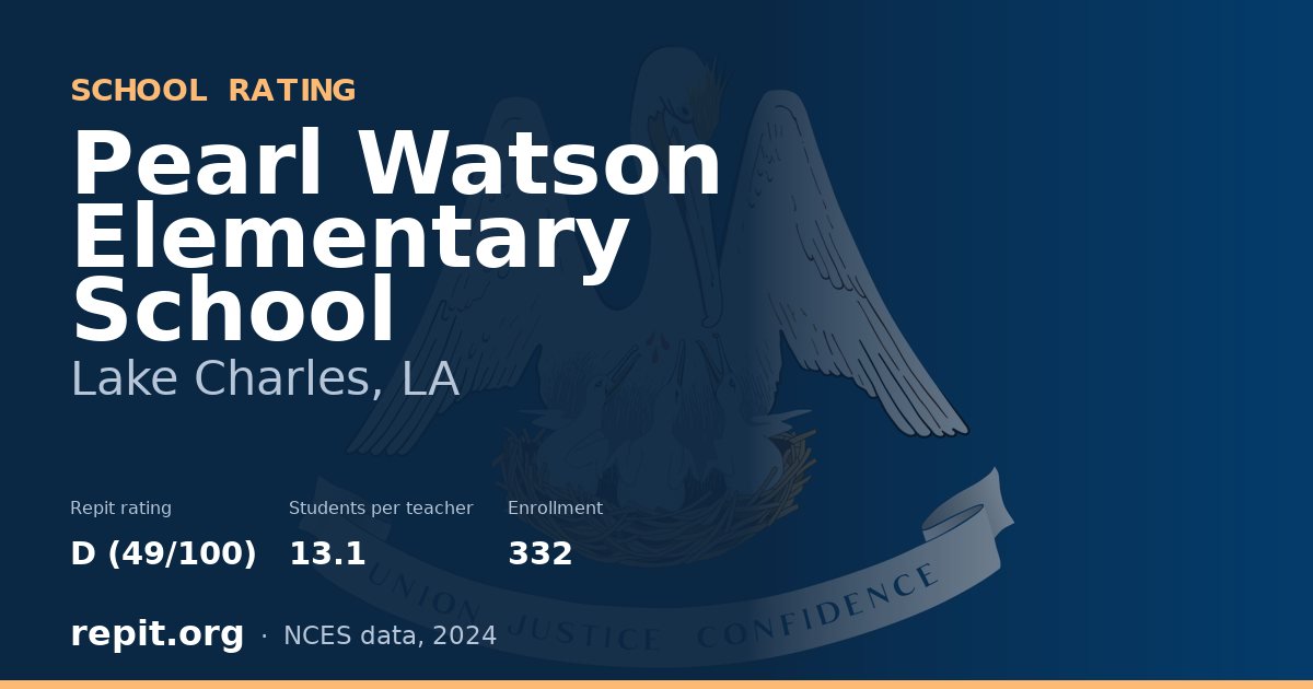 Pearl Watson Elementary School, Lake Charles, LA — Repit school rating D (49/100)