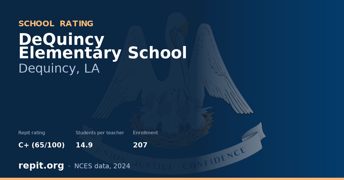 DeQuincy Elementary School, Dequincy, LA — Repit school rating C+ (65/100)