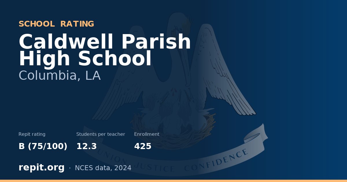 Caldwell Parish High School, Columbia, LA — Repit school rating B (75/100)