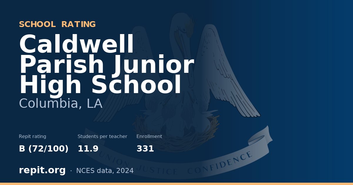Caldwell Parish Junior High School, Columbia, LA — Repit school rating B (72/100)