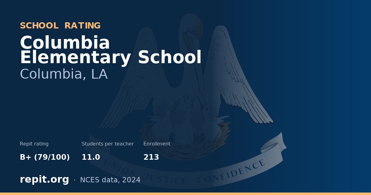 Columbia Elementary School, Columbia, LA — Repit school rating B+ (79/100)
