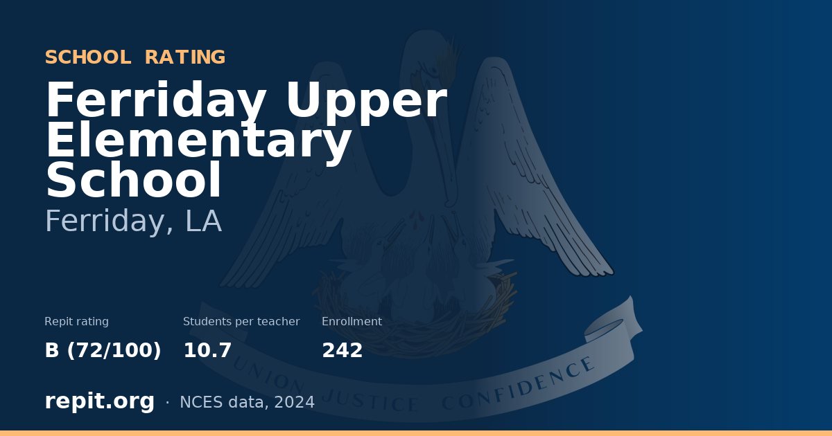 Ferriday Upper Elementary School, Ferriday, LA — Repit school rating B (72/100)