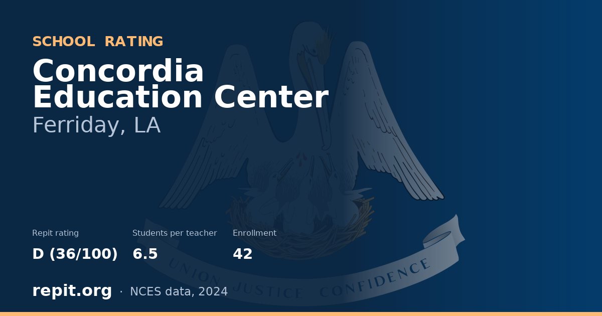 Concordia Education Center, Ferriday, LA — Repit school rating D (36/100)