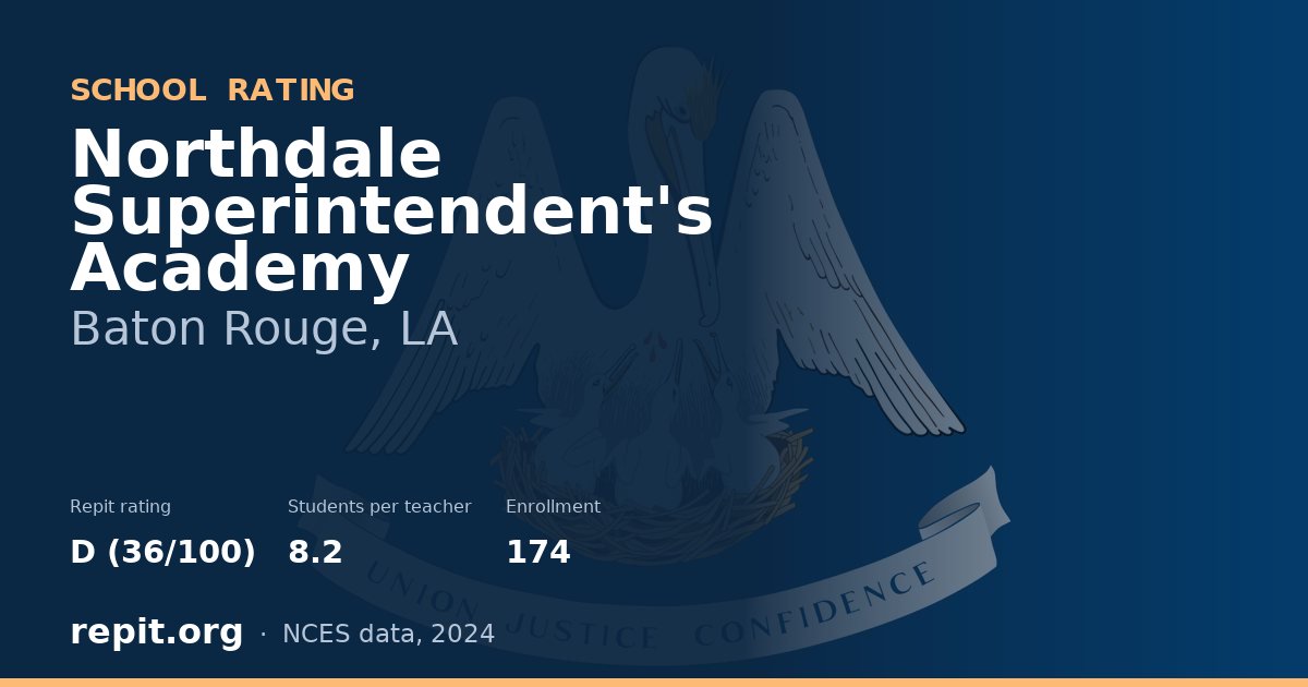 Northdale Superintendent's Academy, Baton Rouge, LA — Repit school rating D (36/100)