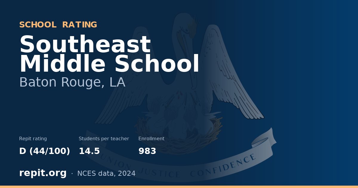 Southeast Middle School, Baton Rouge, LA — Repit school rating D (44/100)