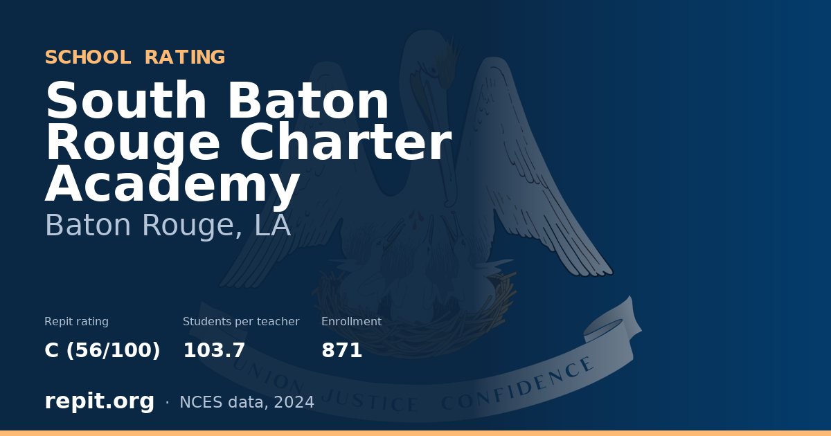 South Baton Rouge Charter Academy, Baton Rouge, LA — Repit school rating C (56/100)