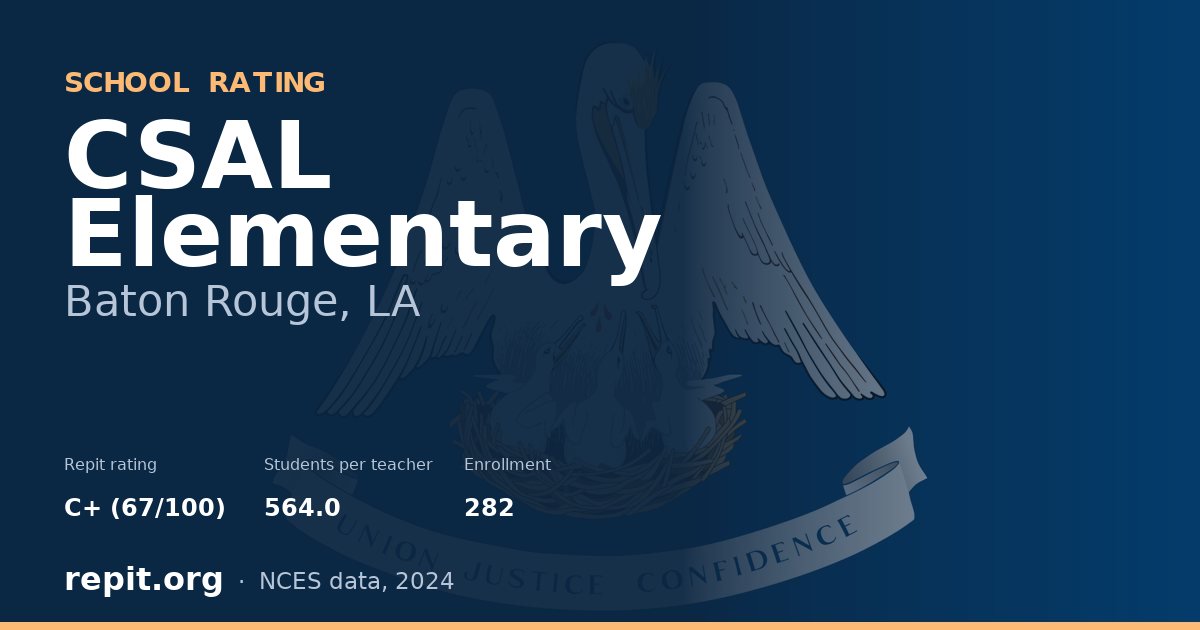 CSAL Elementary, Baton Rouge, LA — Repit school rating C+ (67/100)