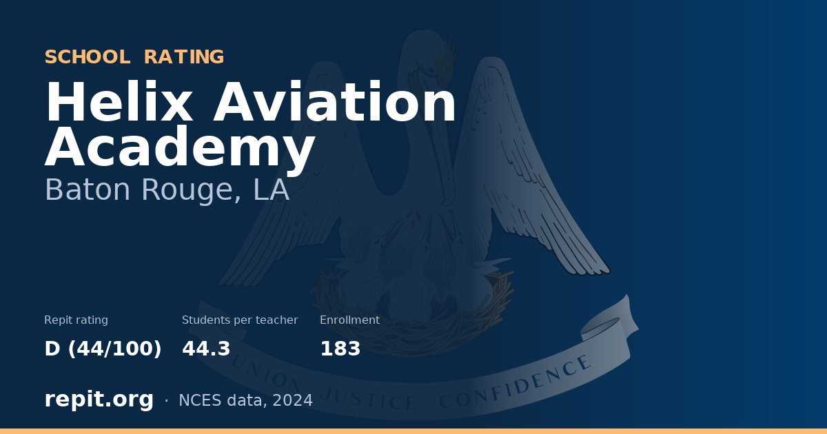 Helix Aviation Academy, Baton Rouge, LA — Repit school rating D (44/100)
