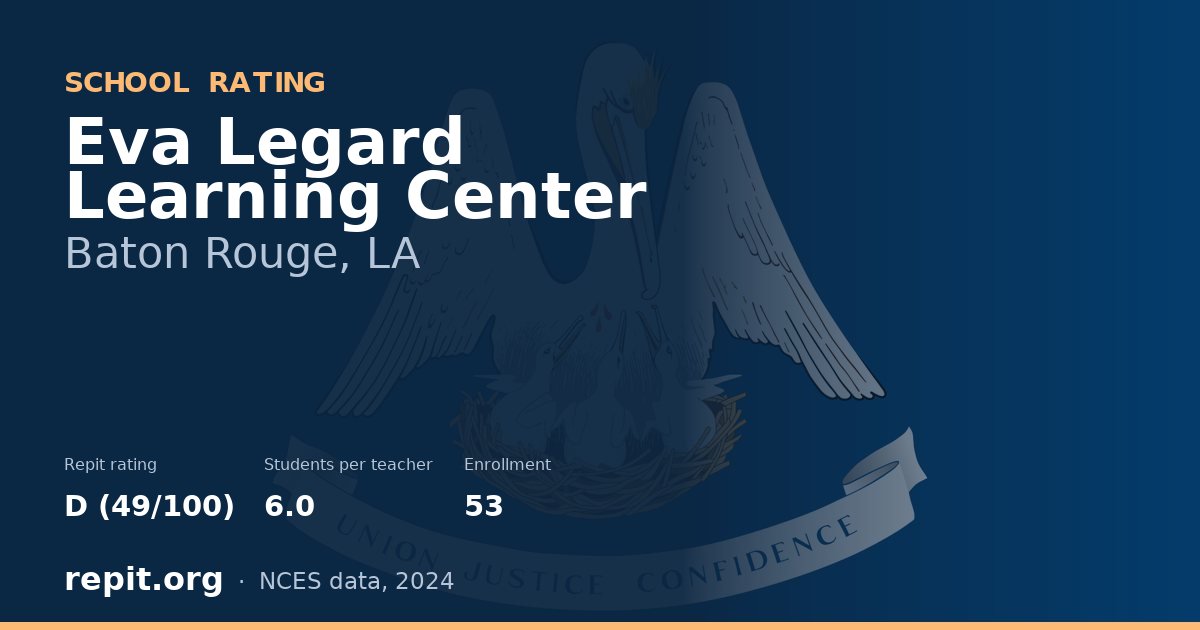 Eva Legard Learning Center, Baton Rouge, LA — Repit school rating D (49/100)