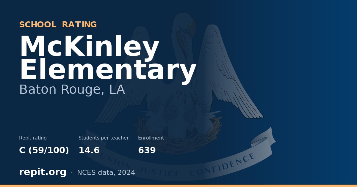 McKinley Elementary, Baton Rouge, LA — Repit school rating C (59/100)