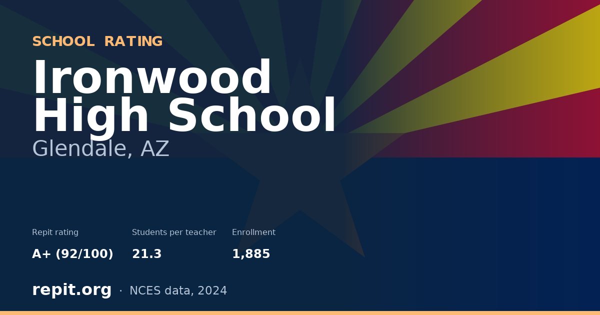 Ironwood High School, Glendale, AZ — Repit school rating A+ (92/100)