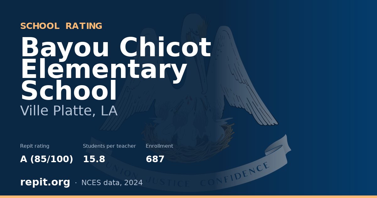 Bayou Chicot Elementary School, Ville Platte, LA — Repit school rating A (85/100)
