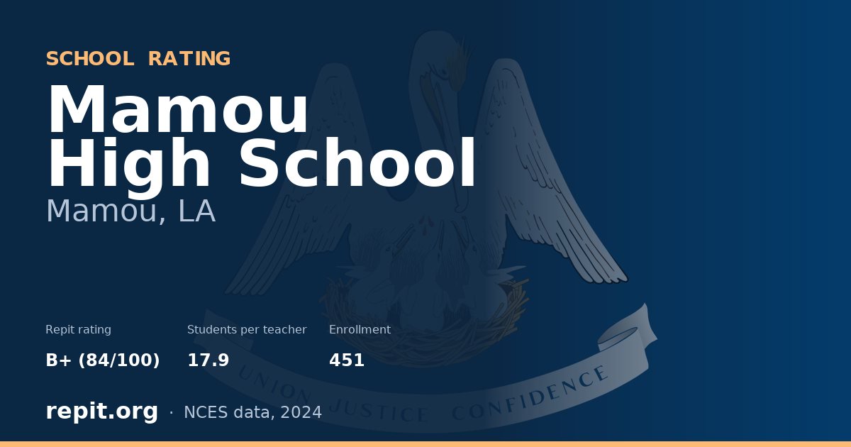Mamou High School, Mamou, LA — Repit school rating B+ (84/100)
