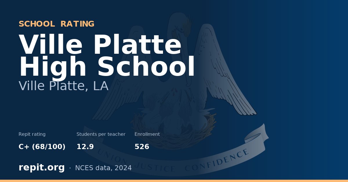 Ville Platte High School, Ville Platte, LA — Repit school rating C+ (68/100)