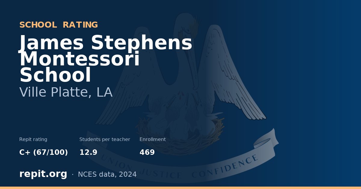 James Stephens Montessori School, Ville Platte, LA — Repit school rating C+ (67/100)